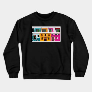 Colorful Facades in Romantic Zone Crewneck Sweatshirt